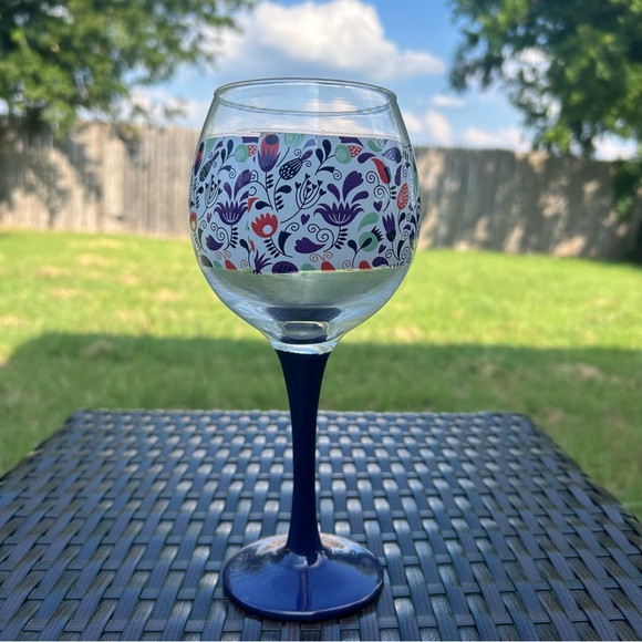 Wine Stem Wine Glass “ Smile There is Wine” - Picture 3 of 5